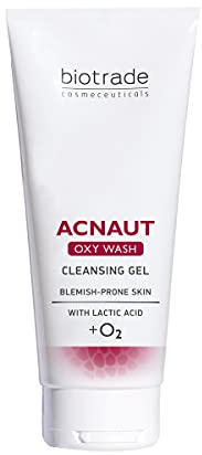 Oxy Wash 200ml Waschgel für Gesicht und Körper mit Milchsäure und 99,9% reinem hyperbarem Sauerstoff geeignet für Mischhaut und für zu Akne neigende Haut von Biotrade