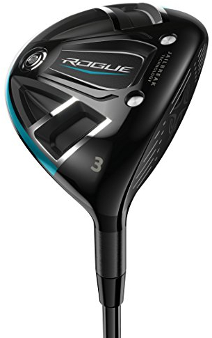 Callaway Herren Rogue Fairway (Linke Hand, 5 Holz, 19 Loft, Synergy 60 g Grapihte Schaft, Regular Flex), Silberfarben/Schwarz