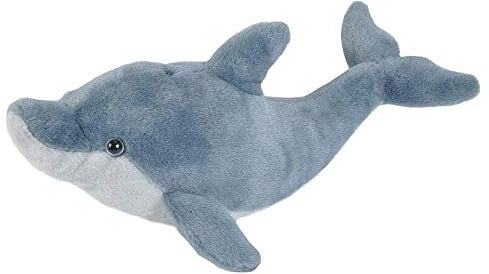 Wild Republic 20661 Republic 22449 Plüsch Delfin, Cuddlekins Kuscheltier, Plüschtier, 20 cm, Schwarz