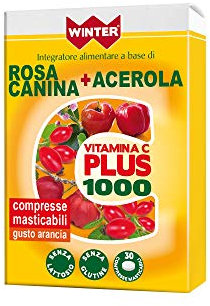 Vitamina C Plus 1000 Rosa Canina + Acerola 30 compresse masticabili gusto arancia
