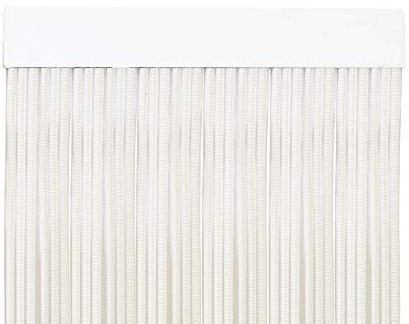 MERCURY TEXTIL Cortina para Puerta Tiras PVC 210x90cm,Cortina para Puerta Exterior (Blanco+Filo Transparente P15)