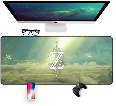 IGIRC Tapis De Souris De La Légende Zelda Wilderness 700X300Mm, Tapis De Souris Speed Gaming, Grand Tapis De Souris Grand Format XXL avec Base Épaisse De 2Mm, pour Les Ordinateurs Portables, Pc, C