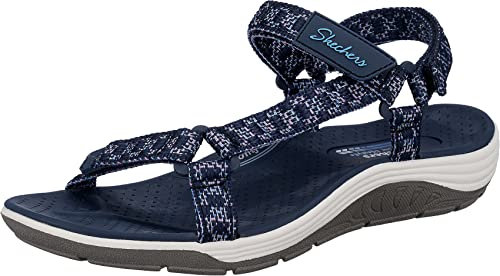 Skechers Damen Reggae Cup My Bestie Sandale, Navy Knit/TPU, 38 EU