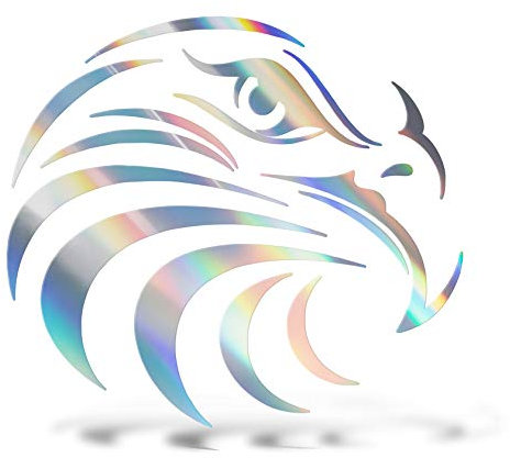 ERREINGE Hologramm-Aufkleber, 30 cm, Falco DX – Aufkleber aus Vinyl, für Laptop, Auto, Motorrad, Wohnmobil