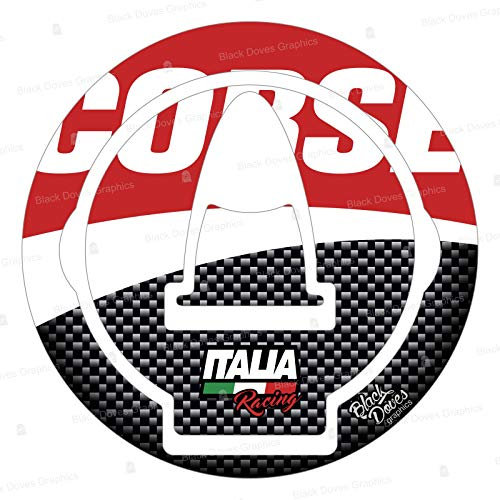 Adesivo 3D Protezione Tappo Serbatoio compatibile con/sostitutivo per DUCATI MONSTER 696 796 1100 Streetfighter 2011-2021 1098 848 Diavel 1198 e Aprilia…