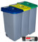 Denox PK3331 Pack Reciclaje Reciclo 85 litros Abierto c/u: 255 litros totales, en 3 contenedores, en Colores Azul/Verde/Amarillo