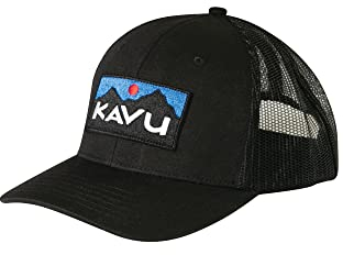 KAVU Above Standard Hat Six Panel Trucker Hat-Black