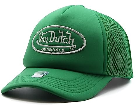 Von Dutch Tampa Oval Patch Foam Trucker Cap Basecap Baseballcap Curved Brim Meshcap (One Size - grün)