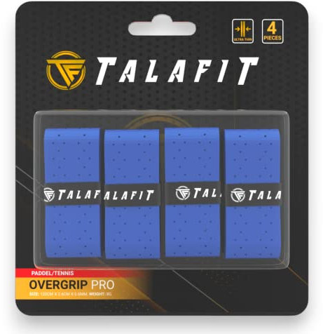 TALAFIT Pack 4 Overgrip Padel - Grip Tennis - Padel Griffband - Bohrungen - Overgrip Tennis (Blau)
