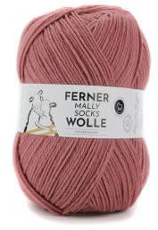 Ferner Mally Socks Sockenwolle Uni | Merino Sockengarn Merinowolle mulesingfrei | 150g 450m | Nadelstärke 3-4mm (M8 - rosenquarz)