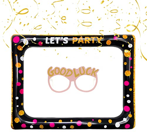 Cadre Photo Selfie,Cadre Photobooth,Cadre Photo Gonflable,Cadre Photo d'anniversaire Cadre Gonflable en PVC Accessoire de Fête Gonflable Accessoires Photographie Fête