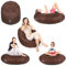 PATCH HOME Sitzsack 2 in 1 Sitzkissen Bodenkissen für Erwachsene & Kinder - Gaming mit Füllung Kissen Sessel BeanBag (Braun, Ø 155cm)