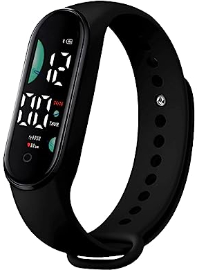 Kinderuhr Junge, Digitaluhr Kinder, Wasserdichter Mode Digitaluhr, Uhrzeit und Datum anzeigen, Sports Outdoor Armbanduhr für Jungen und Mädchen (Schwarz)