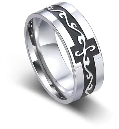 MeiLiSis Vintage-Ringe Für Herren – Polierter Herrenring Mit Drachenmuster, Persönlichkeit, Modeschmuck, Accessoires, Einfacher Modischer Zeigefingerring Im Hip-Hop-Stil, Silber, 9