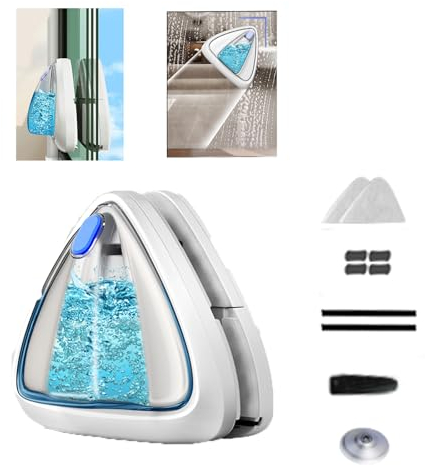 Hooha Magnetischer Fensterreiniger, Water-Filled Fensterputzer, Doppelseiten für 3-8mm Fenster, Professionell, Enthält insgesamt 10 Schwämme