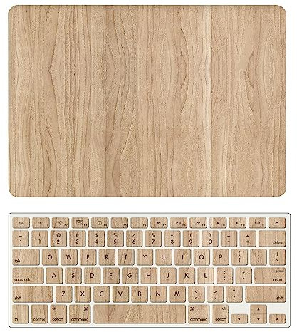 Estuche Dura para MacBook Pro 14 Pulgadas M1 A2442 A2779 M2 2021 2023 Versión con Pantalla Retina Líquida Touch ID, Funda Protettiva Delgada in Plastica & Cubierta de Teclado, Grano de Madera