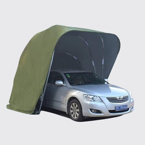 PRUJOY Allwetterfester Carport, zusammenklappbarer Autoschuppen, Parkschuppen, Heimmobilgarage, einfache Markise, warm und kalt, verdickter Garagenschuppen (Green)