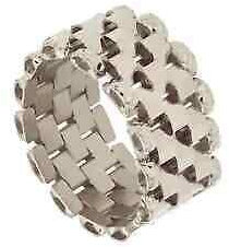 generico Ring aus 18-karätigem Weißgold, 750, weich, 5-reihig, glatt und gehämmert, Dicke 10 mm., Gold, Kein Edelstein