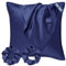 Seiwohl Satin Kissenbezug 80x80 2er Set, Weich wie Seidenkissenbezug Silk Pillowcase, Vegane Seide Kopfkissenbezug Kissenhülle Seidenkopfkissen für Haar und Haut mit 2 Haargummis, Dunkelblau