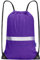 AYKRM Rucksack mit Kordelzug lila Turnbeutel Sportbeutel Gym Bag Mit Aussentasche Verstellbar Tunnelzug Gymsack