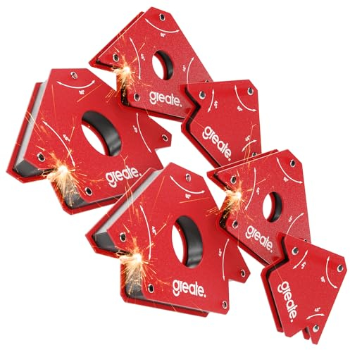 greate 6er Magnetwinkel Schweißwinkel Set 12, 22 & 33 kg Tragkraft - Schweissmagneten Set mit 45°, 90° & 135° - Robuster Schweißmagnet mit starker Haftkraft - Schweissmagnet, Schweiss Magnet