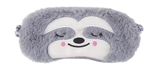 Niedliche Faultier-Schlafmaske, weiche, flauschige Plüsch-Augenbinde, lustige Tier-Schlafmaske, Augenabdeckung, Augenabdeckung für Kinder, Mädchen, Jungen, Damen, Herren, Nachtschläfchen, Reisen,