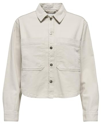 ONLY Damen ONLRIMA Faux Leather Jacket OTW Jacke, Pumice Stone, M