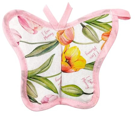 Festa mamma Presina farfalla - Primavera Estate - Ideale Come Regalo e Decorazione da Tavolo - Made in Italy (TULIPANI ROSA)