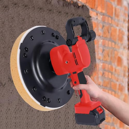 Cazzuola Elettrica per Levigare le Pareti, Lucidatrice, 0-200 Giri/Min, Frattazza Elettrica per Malta Cementizia e Intonaco, Cazzuola per Malta Cementizia a 6 Velocità Regolabile,twobatteryversion