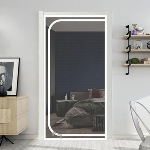 DTREEL Katzengitter Balkontür 85 cm X 200 cm, Haustiere Bildschirm Tür for Wohnzimmer, Schlafzimmer, Küche Hund Katze Gittertür Mit Reißverschluss (Color : White, Size : 85x210cm)