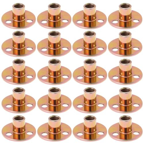 VGOL 20 Pezzi M10 Dadi A T A 3 Fori Piastra Zincata Base Rotonda Avvitamento Dado A T Hardware Per Mobili Inserto Flangia Filettatura Femmina Sostituzione