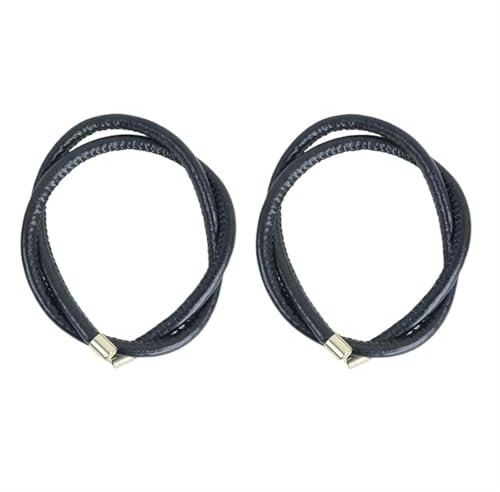 Leder-Ersatzgriffe PU Leder Taschengurt Handarbeit DIY Rundknoten Seil Kordel Faden for Obag Gürtel Schultergurt Griff Zubehör Handtaschen-Riemen(Black 2 pieces,145cm(120cm afteknot)