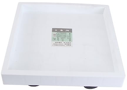 MOBUTOFU 1 Pc Plateau carré bac de Retention bac de vidange Chariot pour Plante Robuste avec Roues Plateau de Pot de Fleur Mobile bac à Eau Pot de Fleurs Plateau Porte-Pot de Fleurs Blanche