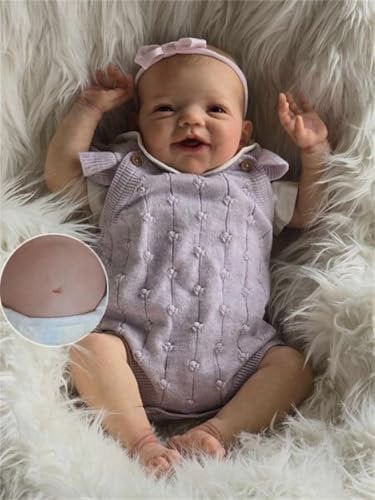 Anano Lifelike Reborn Dolls Girl Charlie - 20 inch Soft Full Silicone Vinyl Body Poseable Realistic Newborn Baby Dolls Real Life Size Baby Dolls for Kids Ages 3+
