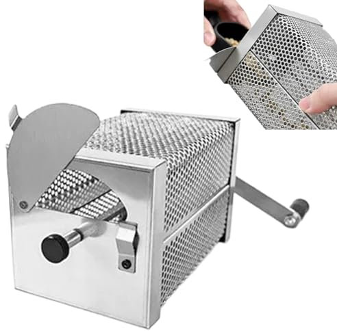 Tostapane per chicchi di caffè con manovella, Tostapane per caffè manuale, Tostapane da caffè con manovella in acciaio per uso domestico, Macchina per la cottura del caffè con manovella, T