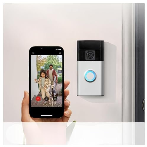 New Ring Battery Video Doorbell (2024 Version) | Wireless Doorbell Camera I Full View, HD Video | Easy installation| With Built-in Battery I 30-day trial of Ring Home, 1 Year Warranty (Satin Nickel)
