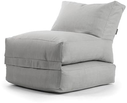 mokebo® Outdoor Sitzsack 'Der Sundowner', Bean Bag mit Füllung oder Bodenkissen für Indoor & Outdoor, auch als Liegekissen, Gartensessel, Relaxliege oder Liege in Lichtgrau