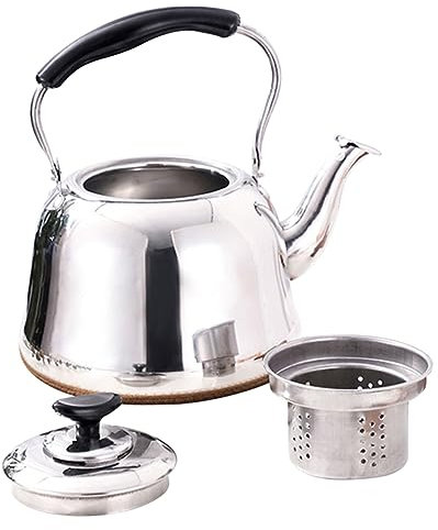 GRIRIW Pfeifender Teekessel Teekesselpfeife Pfeifkessel Wasserkocher Für Gasherd Sieb Teekannen Wasserkocher Wasserkocher Mit Pfeife Herd Wasserkocher Silver Rostfreier Stahl