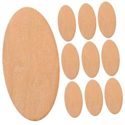 DOITOOL 10 Stück ovale Holzspäne Holzbearbeitung Basteln farbig drinnen schnitzen Massivholzplatten Holz oval Holzspäne selber machen Holzschmuck für das Kunsthandwerk leere Holzspäne
