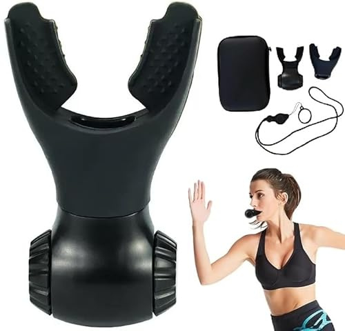 Omana Atemtrainer Dual Einstellbarer Widerstandsmodus Ausdauer Lunge Trainingsgerät Silikon Atemtraining Leicht zu Reinigen [2 x Größe Mundstück + Lanyard + Tragetasche im Lieferumfang enthalten]