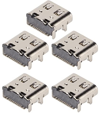 Accesorios, Controller -Teile Ladestation mit USB C -Ports 5PCS Game -Handle -Ladeanschluss Typ -C -Schnittstelle Ersatz für Gamepad -Ladebuchse für für die für Ausgelöste
