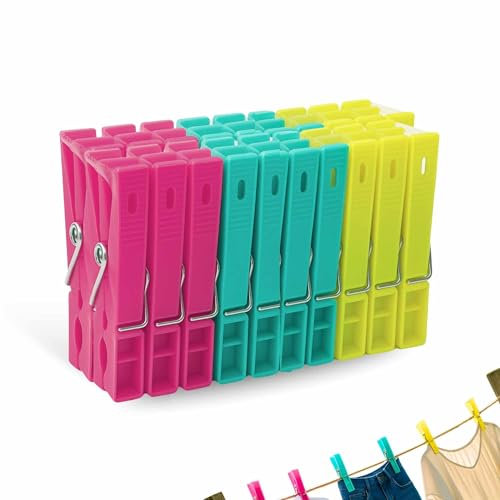 TECHZOCO Pinzas para Tender, Pinza de Ropa, Pinzas para canasto, Plástico Resistentes, aptas para Interior y Exterior, Longitud de 7 cm, Plástico, Incluye 20 Unidades Multicolor