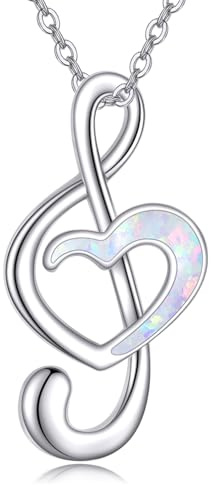 POPLYKE Musikalische Note/Gitarre Halskette 925 Sterling Silber Musik Anhänger Halsketten Musikalischer Schmuck für Damen Männer