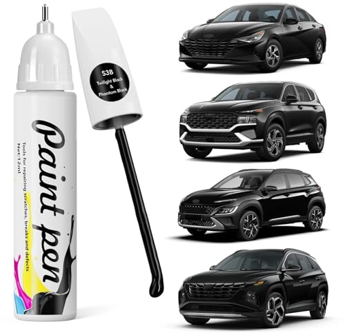 Edantas Phantom Black/Twilight Black (S3B) Nachstreichfarbe, kompatibel mit Hyundai, Automobilfarben, schnelle und einfache Kratzerreparatur für Tucson/Elantra/Santa Fe/Kona
