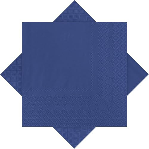 HENGBIRD 80 Pcs Servietten Dunkelblau 33 x 33cm, 2-Lagige Servietten Hochzeit für Tischdeko, Hochzeit, Oktoberfest, Cocktailservietten, Blaue Klein für Catering und Weihnachts Tischdeko