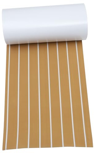 Abaodam Alfombra Antideslizante para Barco de Eva Sintética, Autoadhesiva, Imitación Teca, Tamaño 240x45 Cm, Color, Suelo para Cubierta Marina, Tapete Decorativo para Paseo en Barco