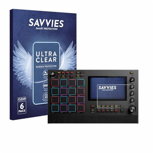 Savvies Schutzfolie für Akai MPC Live III | 6 Stück Transparenter Displayschutz Made in Germany Ultra-Klar Displayschutz-Folie