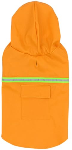 Toddmomy Reflektierender Hunde Regenmantel Atmungsaktiv Verstellbar Leichter Welpen Regenmantel mit Sicherheitsstreifen für Nachtspaziergänge Outdoor Hundebekleidung XL Orange