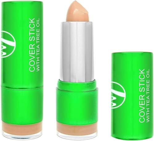 W7 Tea Tree Concealer Stick - Creamy, Skin Soothing Formula For Blemishes & Redness - Long-Lasting Concealer Makeup (Light/Medium)