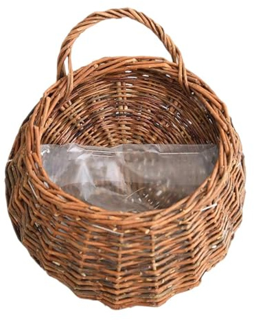 Woven Wall Basket | Handmade Natural Rattan Flower Pot,Woven Wall Baskets - for Wedding Kitchen Nursery Home Garden Bedroom Living Room Plant Farmhouse Indoor